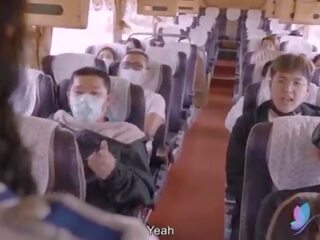 Skitten video tour buss med barmfager asiatisk strumpet opprinnelige kinesisk av porno med engelsk under
