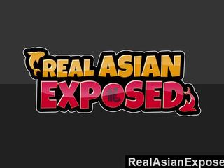 Realasianexposed cutie takes a sik in the